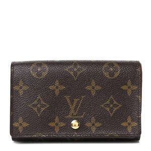 Authentic Louis Vuitton Classic Monogram canvas Porte Monnaie tressor wallet